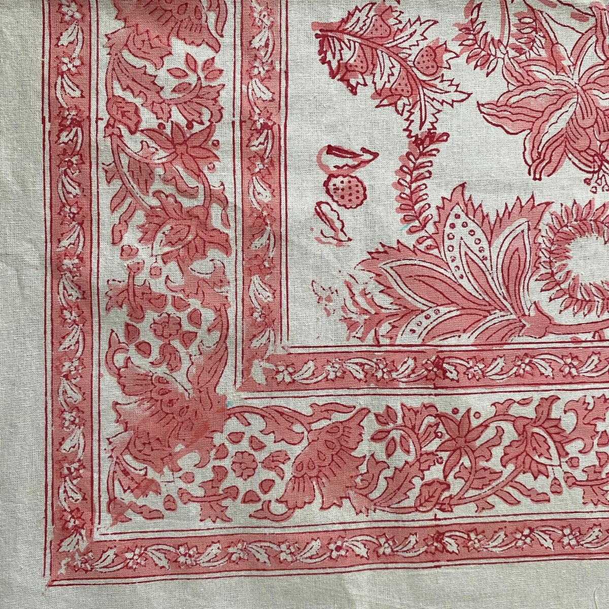 Padma 6 Seater Dining Table Cover, 100% Cotton, 60" x 90" - Coral Slub -